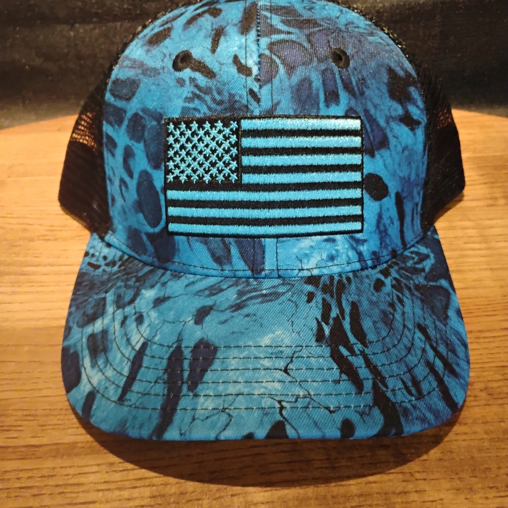 Blue Camouflage American Flag Hat